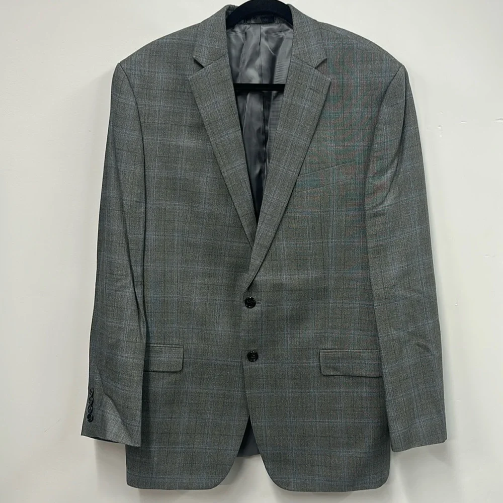 Lauren Ralph Lauren blazer men’s 44L gray blue long sleeve silk wool